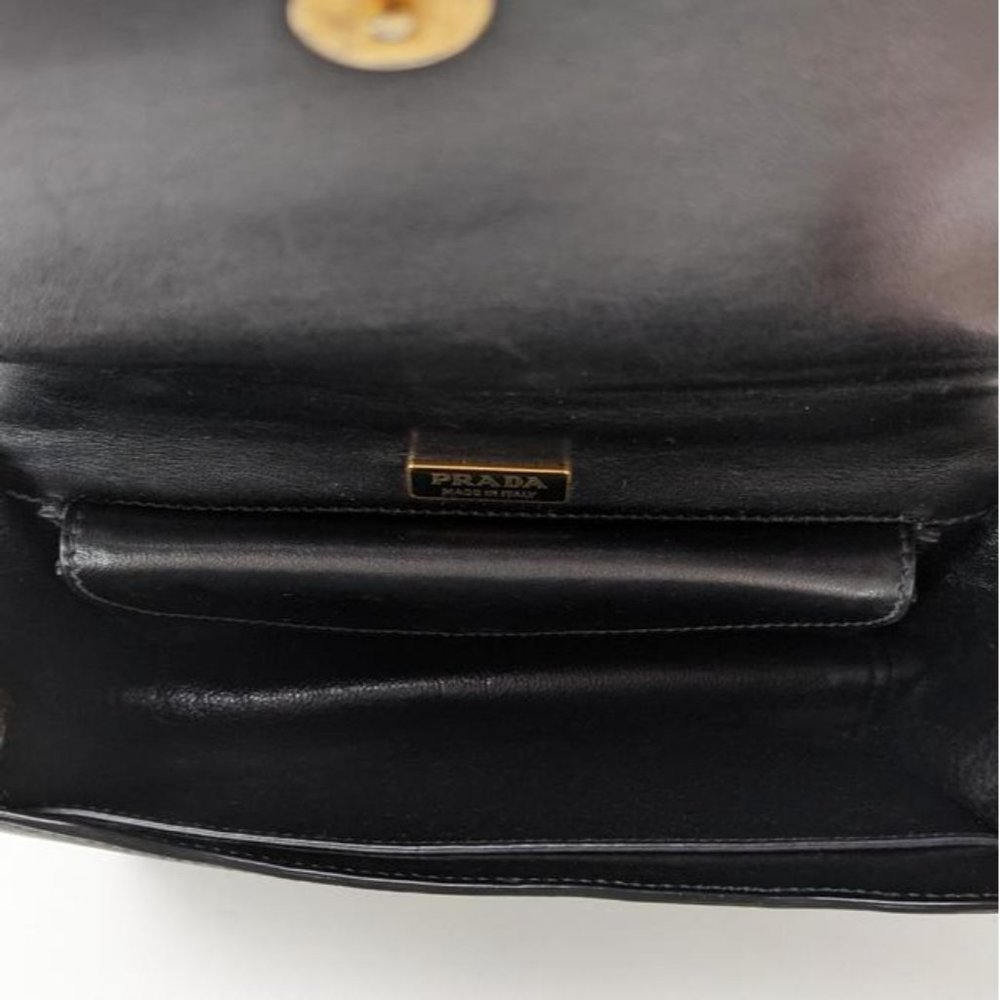 SOLD Prada Cahier City Saffiano Snake Animalier Black Leather Cross Body Bag - Picture 3 of 8